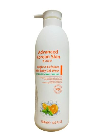 Advanced Korean skin bright and exfoliate mint body gel wash